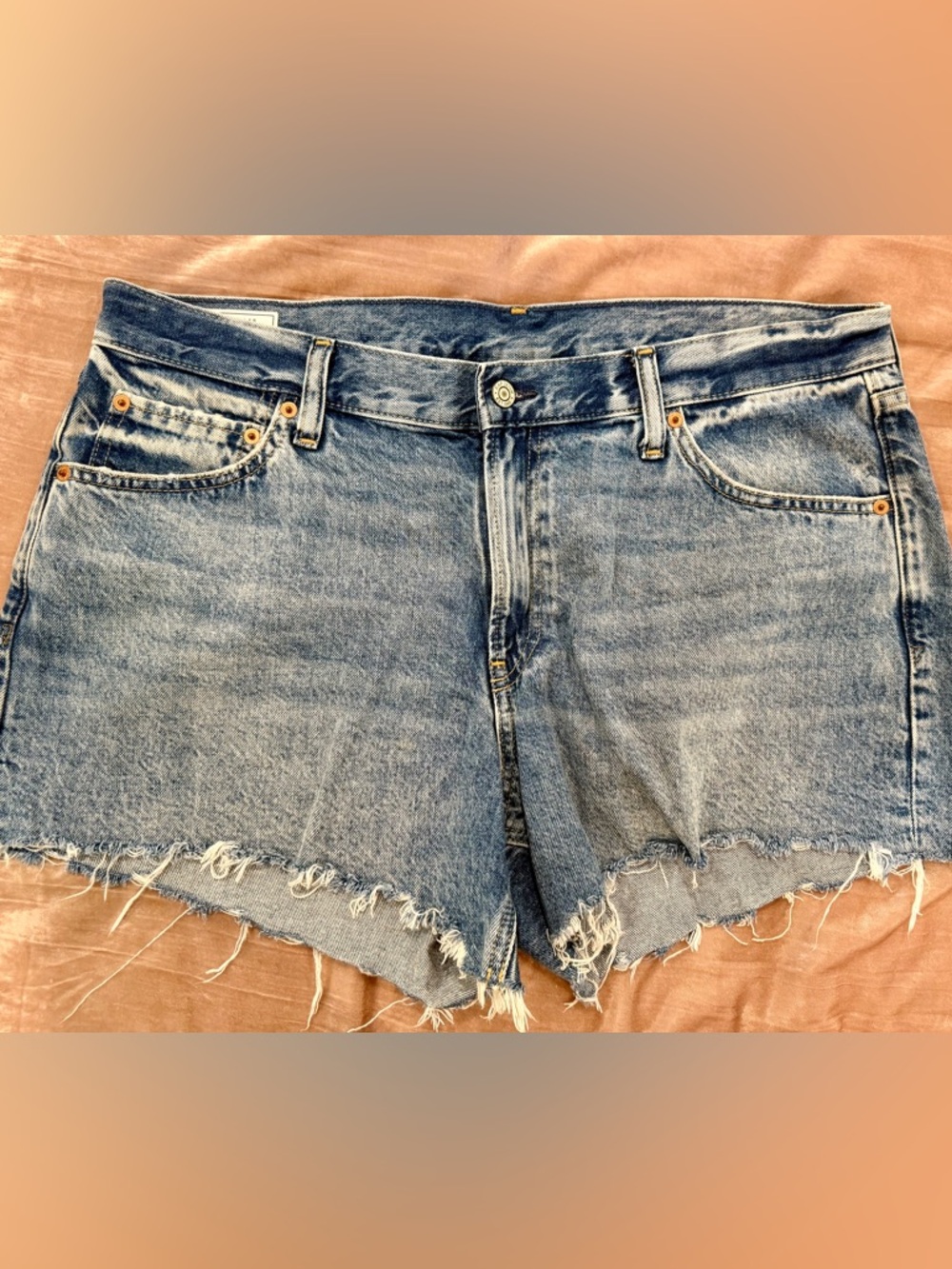 GAP Classic low stride Distressed Denim Shorts - Light Blue